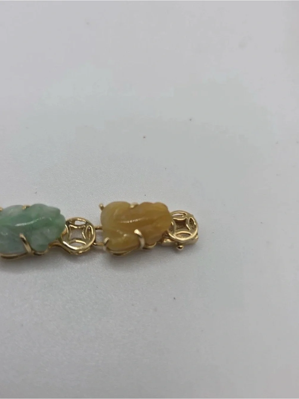 Vintage Real 14k Yellow Gold 19.4g Multicolored Frog Bracelet